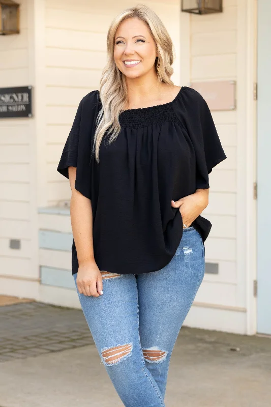 Luxe Valley Top, Black