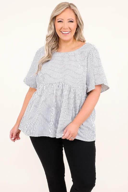 Too Dazy For You Top, Ivory Charcoal