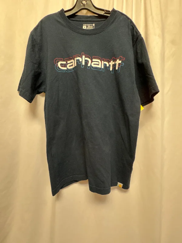 Top Short Sleeve By Carhartt In Navy, Size: M