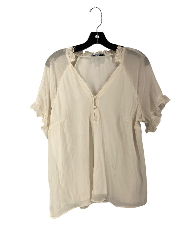 Top Short Sleeve By Cece In White, Size: L