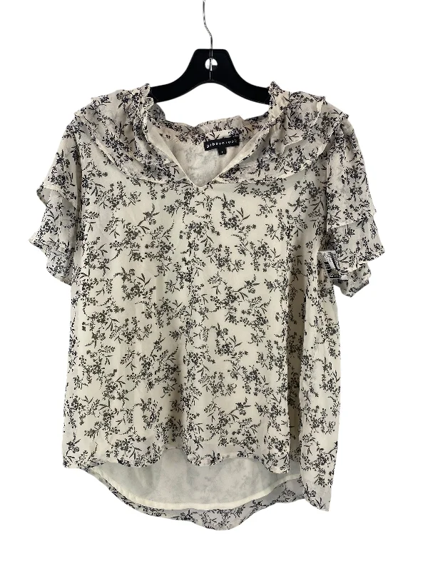 Top Short Sleeve By Gibson In Floral Print, Size: L