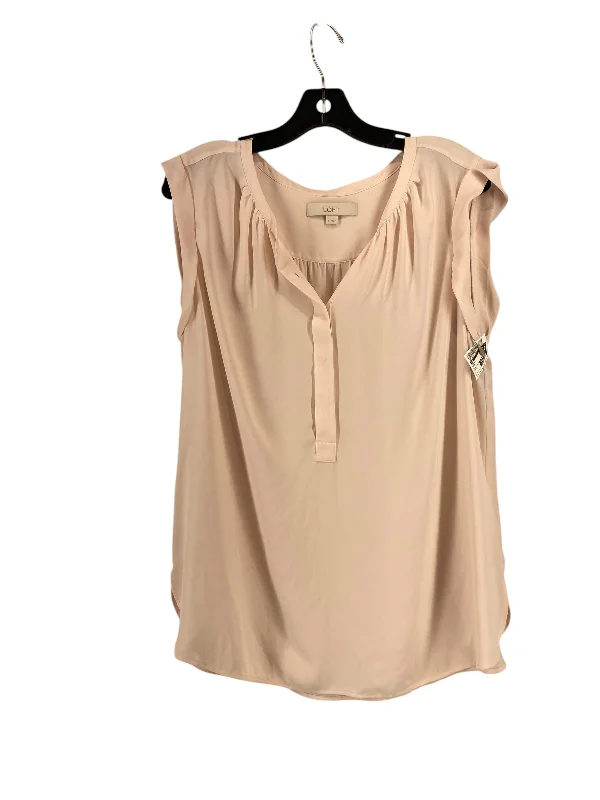 Top Short Sleeve By Loft In Pink, Size: L