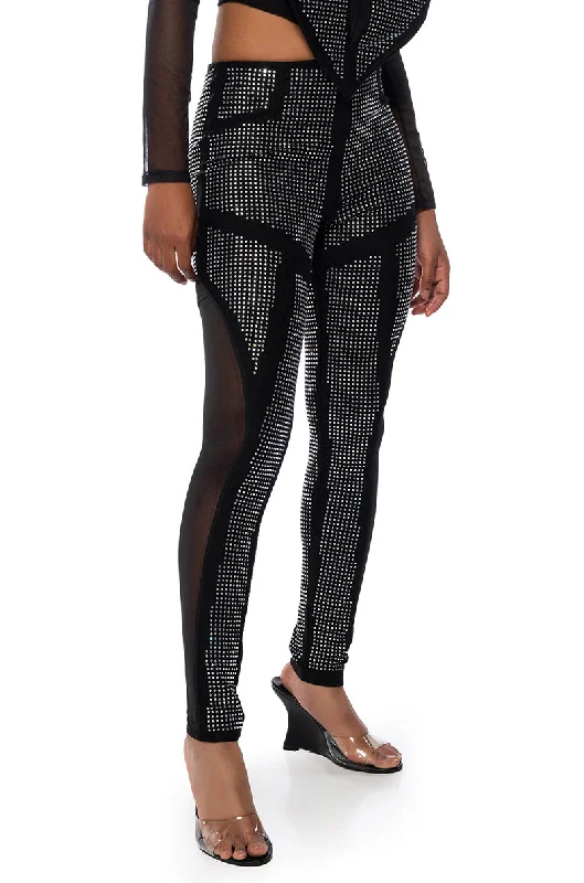 GALACTIC WORLD EMBELLISHED MESH LEGGING