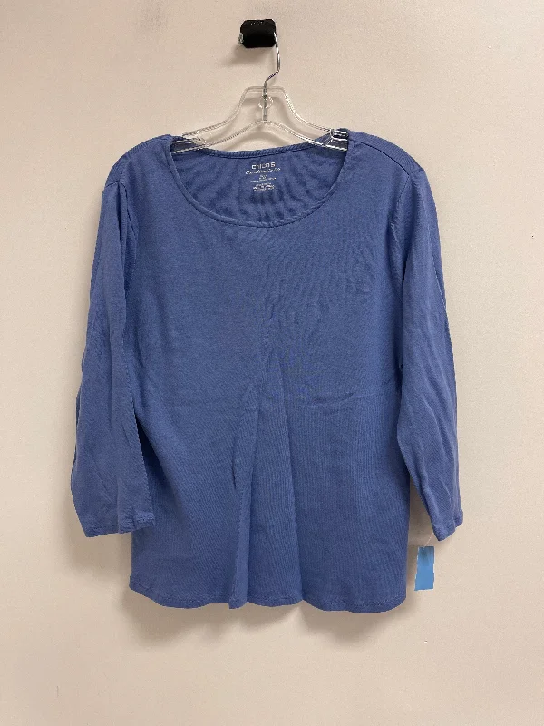 Top Long Sleeve Basic By Chicos In Purple, Size: L