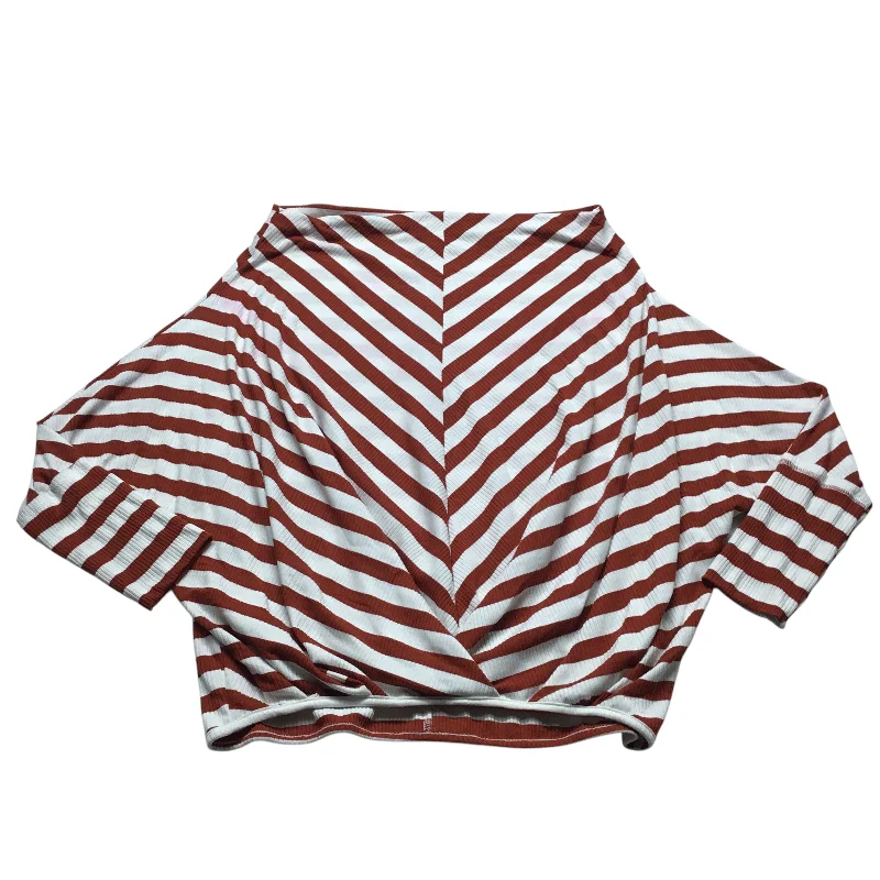 Top Long Sleeve By Umgee In Orange & White, Size: L